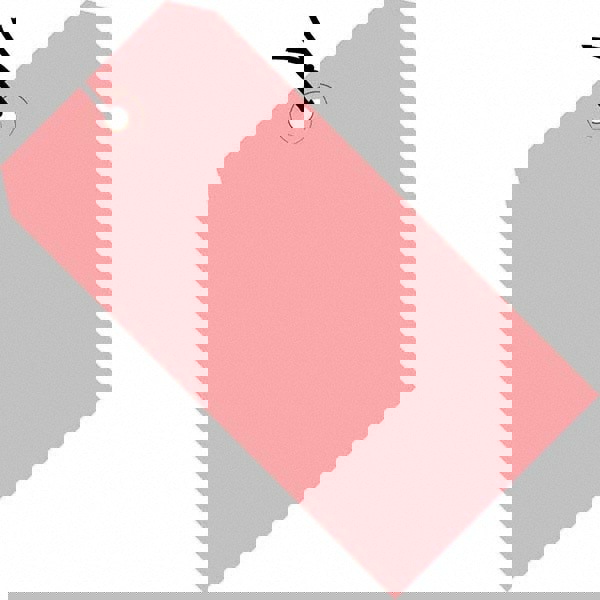 Blank Tag: 5-3/4'' High, Pink, Synthetic Paper